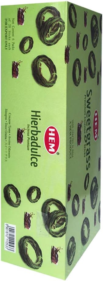 Hem Sweetgrass Incense Sticks - 120 Sticks Pack - Incienso Agarbatti Sahumerio