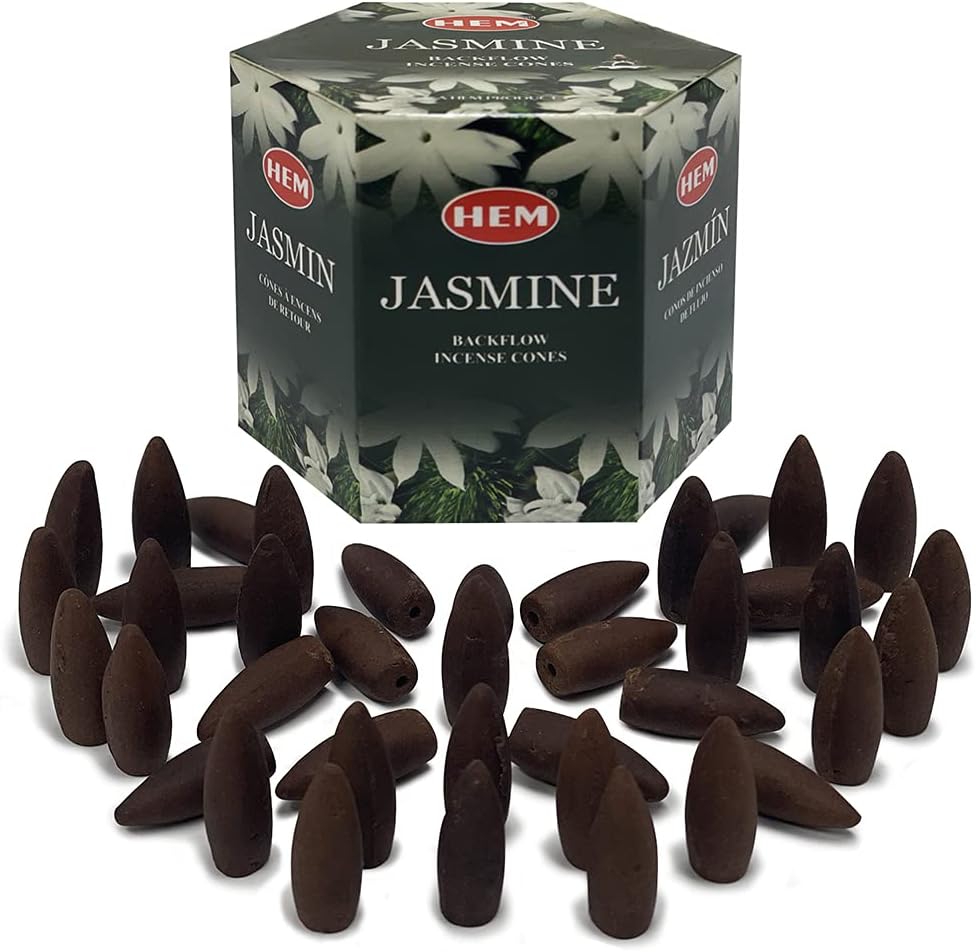 Hem Jasmine Backflow Incense Cones - 40 Waterfall Cones Pack