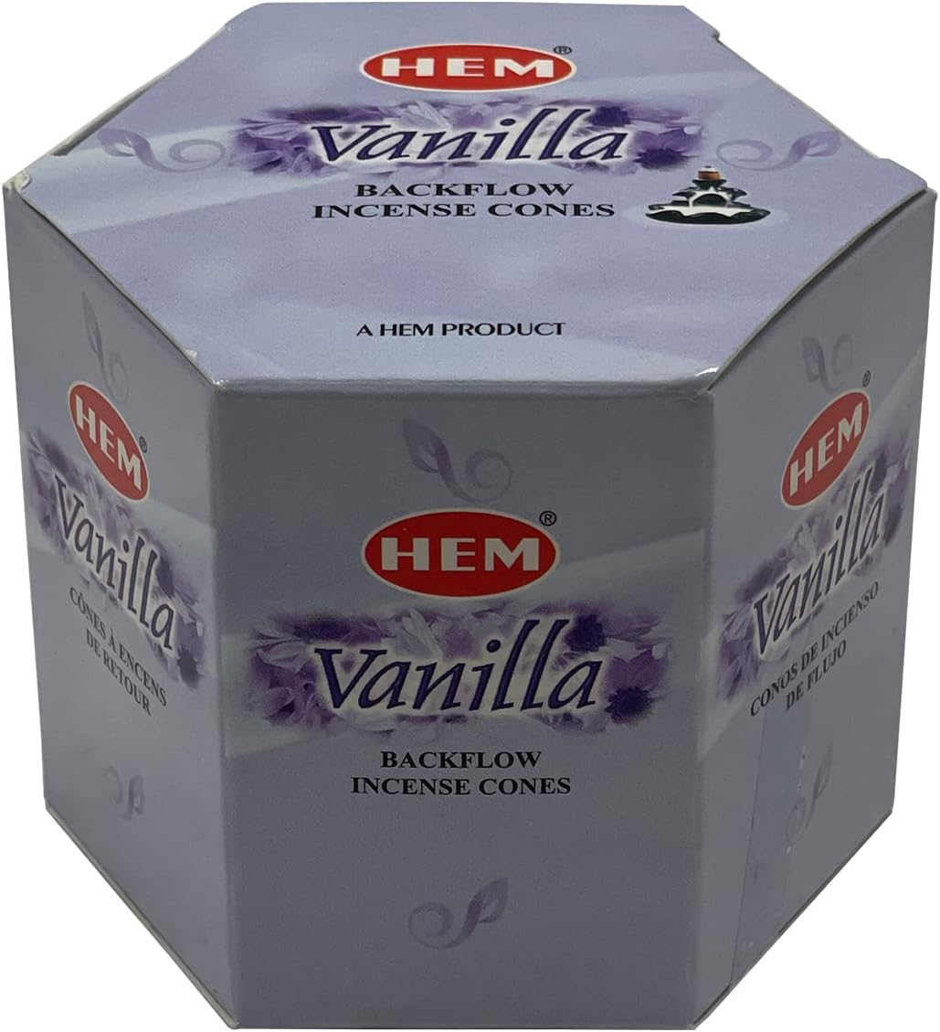 Hem Vanilla Backflow Incense Cones - 40 Waterfall Cones Pack