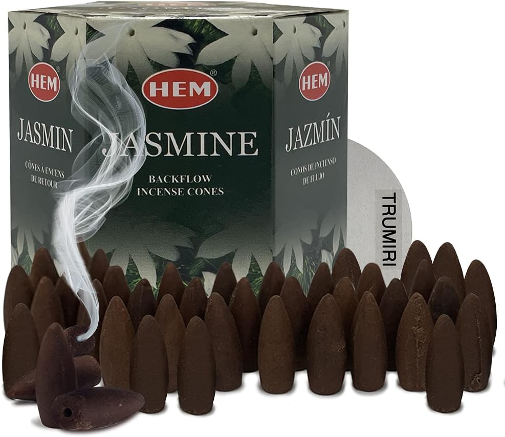 Hem Jasmine Backflow Incense Cones - 40 Waterfall Cones Pack