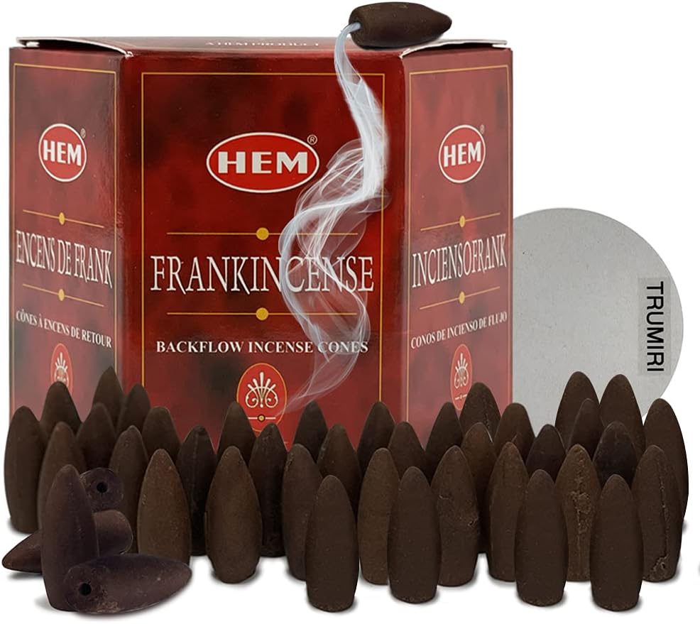 Hem Frankincense Backflow Incense Cones - 40 Waterfall Cones Pack