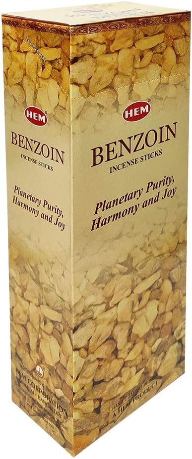 Hem Benzoin Incense Sticks - 120 Sticks Pack - Incienso Agarbatti Sahumerio