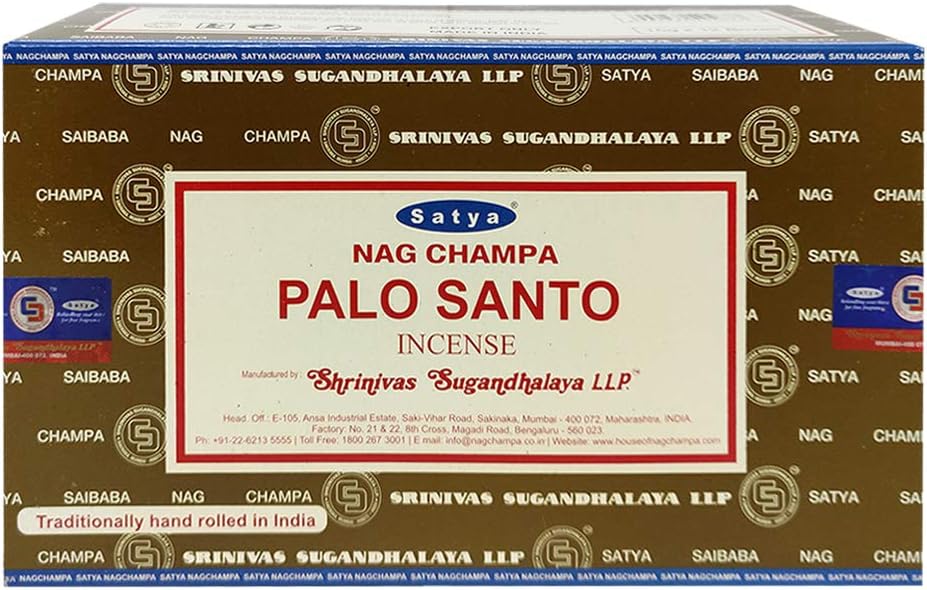 Satya Palo Santo Incense Sticks - 12 Packs of 15g Agarbatti - Total Approx 180 Spiritual Sticks