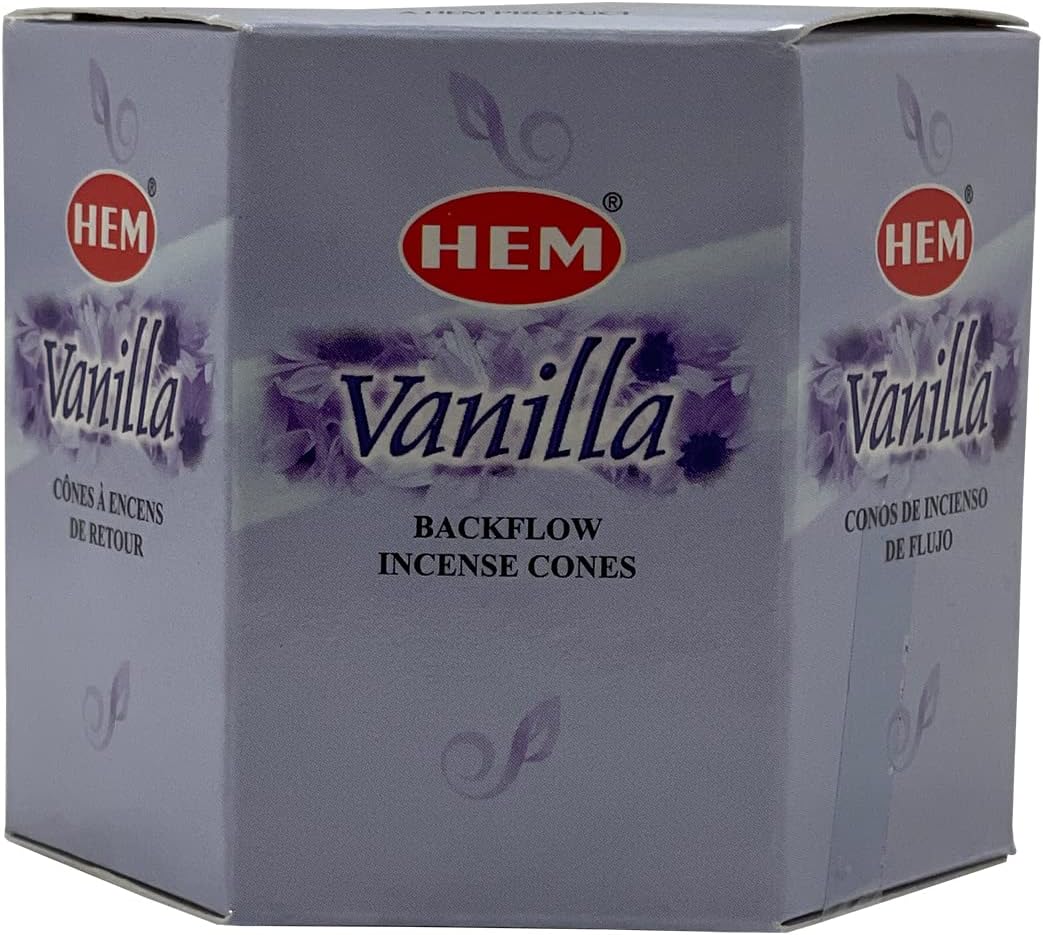 Hem Vanilla Backflow Incense Cones - 40 Waterfall Cones Pack