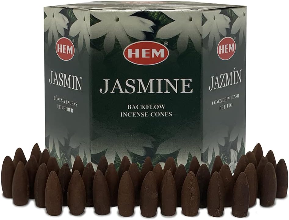 Hem Jasmine Backflow Incense Cones - 40 Waterfall Cones Pack