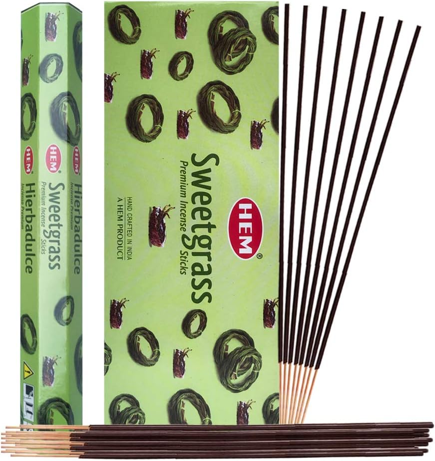 Hem Sweetgrass Incense Sticks - 120 Sticks Pack - Incienso Agarbatti Sahumerio