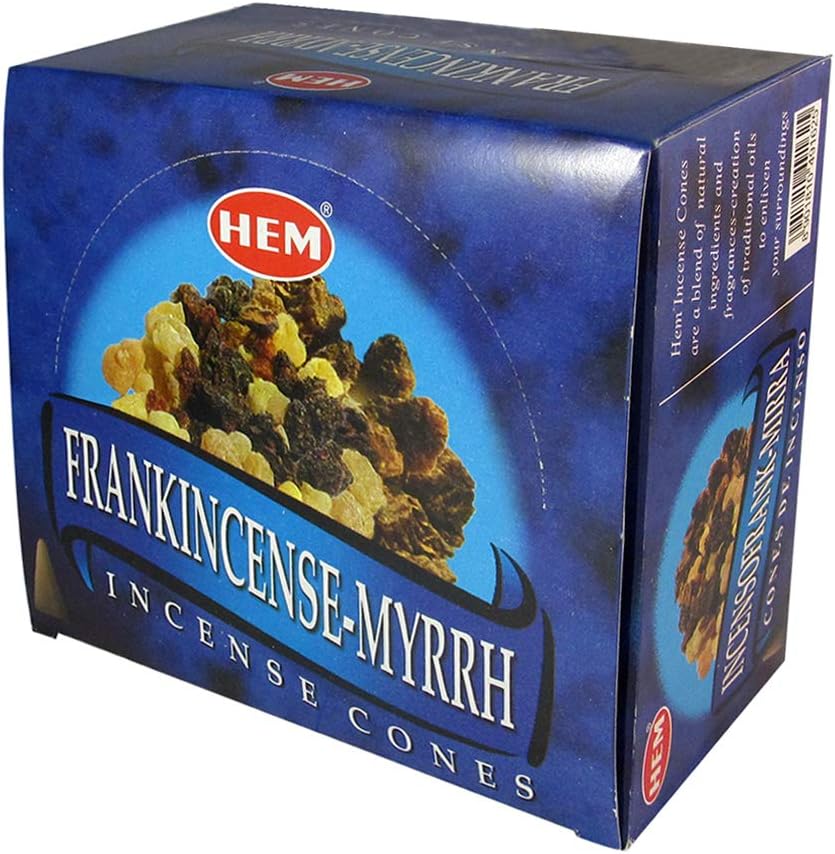 Hem Frankincense & Myrrh Incense Cones - 120 Dhoop Cones Pack