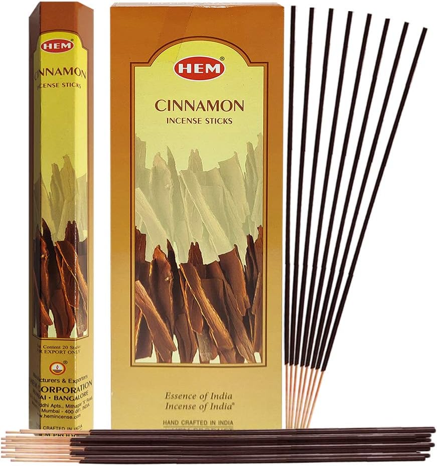 Hem Cinnamon Incense Sticks - 120 Sticks Pack - Incienso Agarbatti Sahumerio