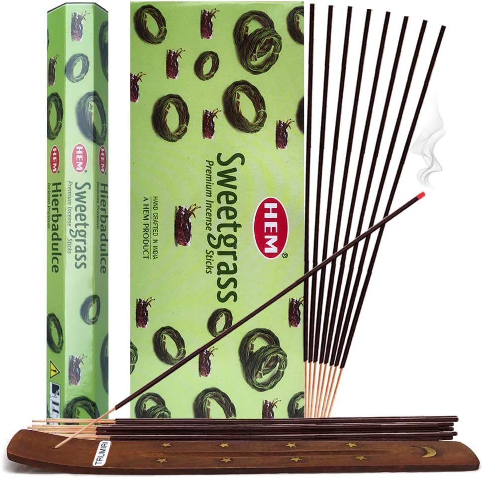 Hem Sweetgrass Incense Sticks - 120 Sticks Pack - Incienso Agarbatti Sahumerio