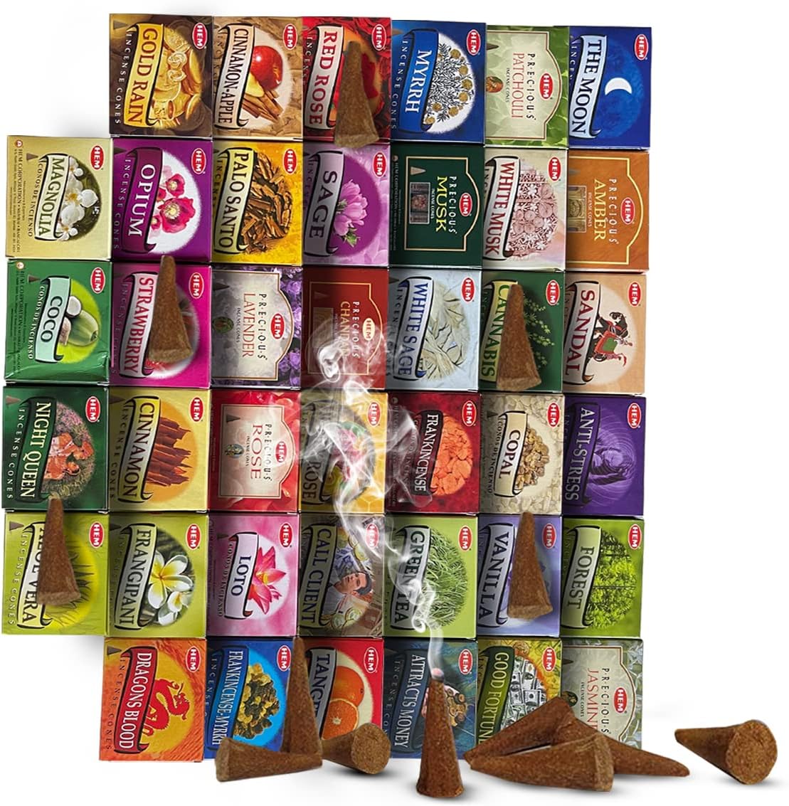 Hem 12 Randomly Selected Scents Incense Cones Variety Pack - 10 cones/scent - Total Approx 120 Cones