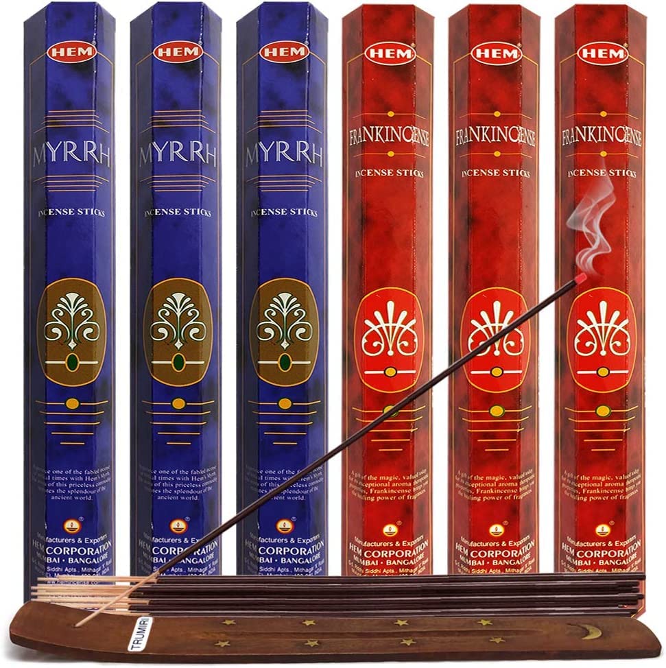 Hem Frankincense and Myrrh Combo Incense Sticks - 60 sticks/scent - Total Approx 120 sticks