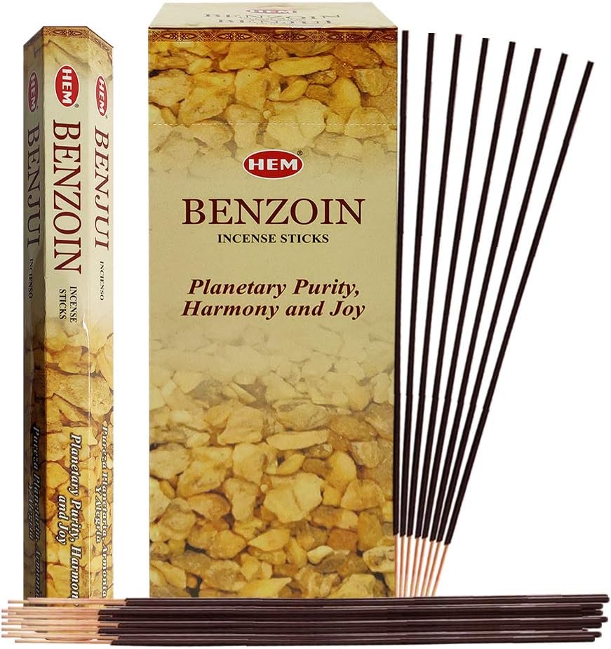 Hem Benzoin Incense Sticks - 120 Sticks Pack - Incienso Agarbatti Sahumerio