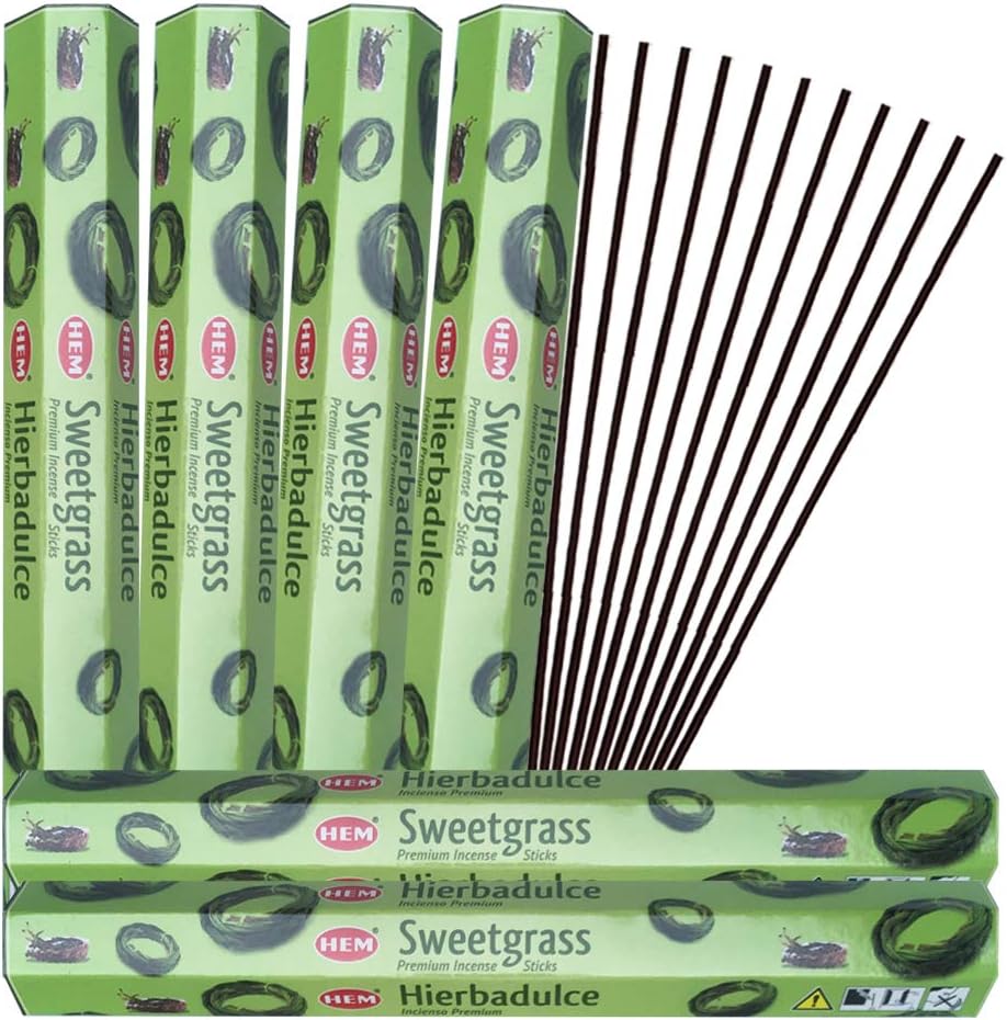 Hem Sweetgrass Incense Sticks - 120 Sticks Pack - Incienso Agarbatti Sahumerio