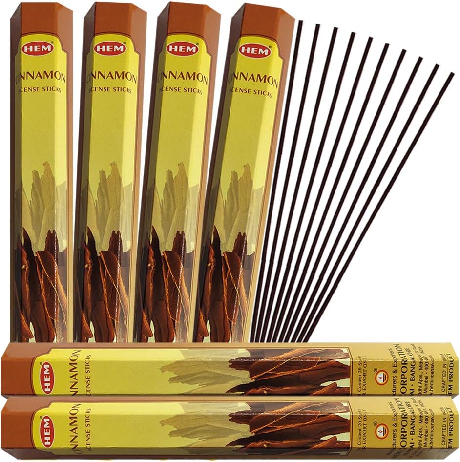 Hem Cinnamon Incense Sticks - 120 Sticks Pack - Incienso Agarbatti Sahumerio