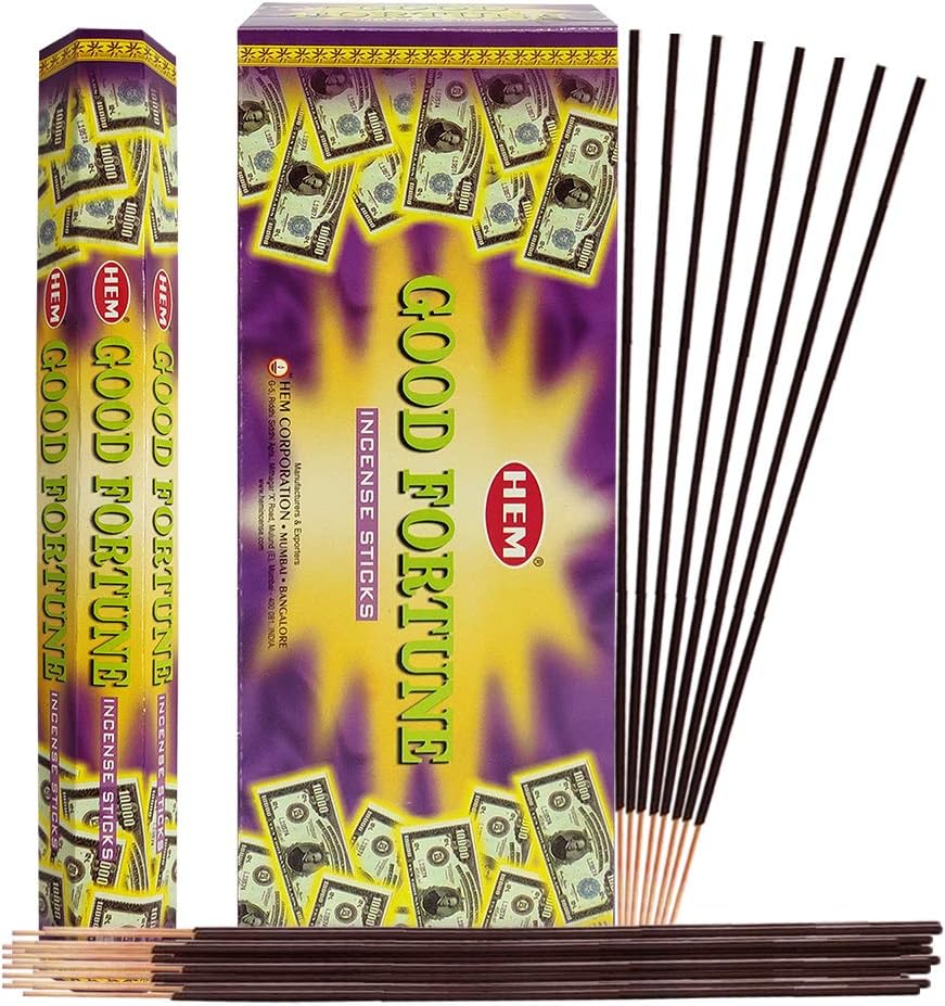 Hem Good Fortune Incense Sticks - 120 Sticks Pack - Incienso Agarbatti Sahumerio