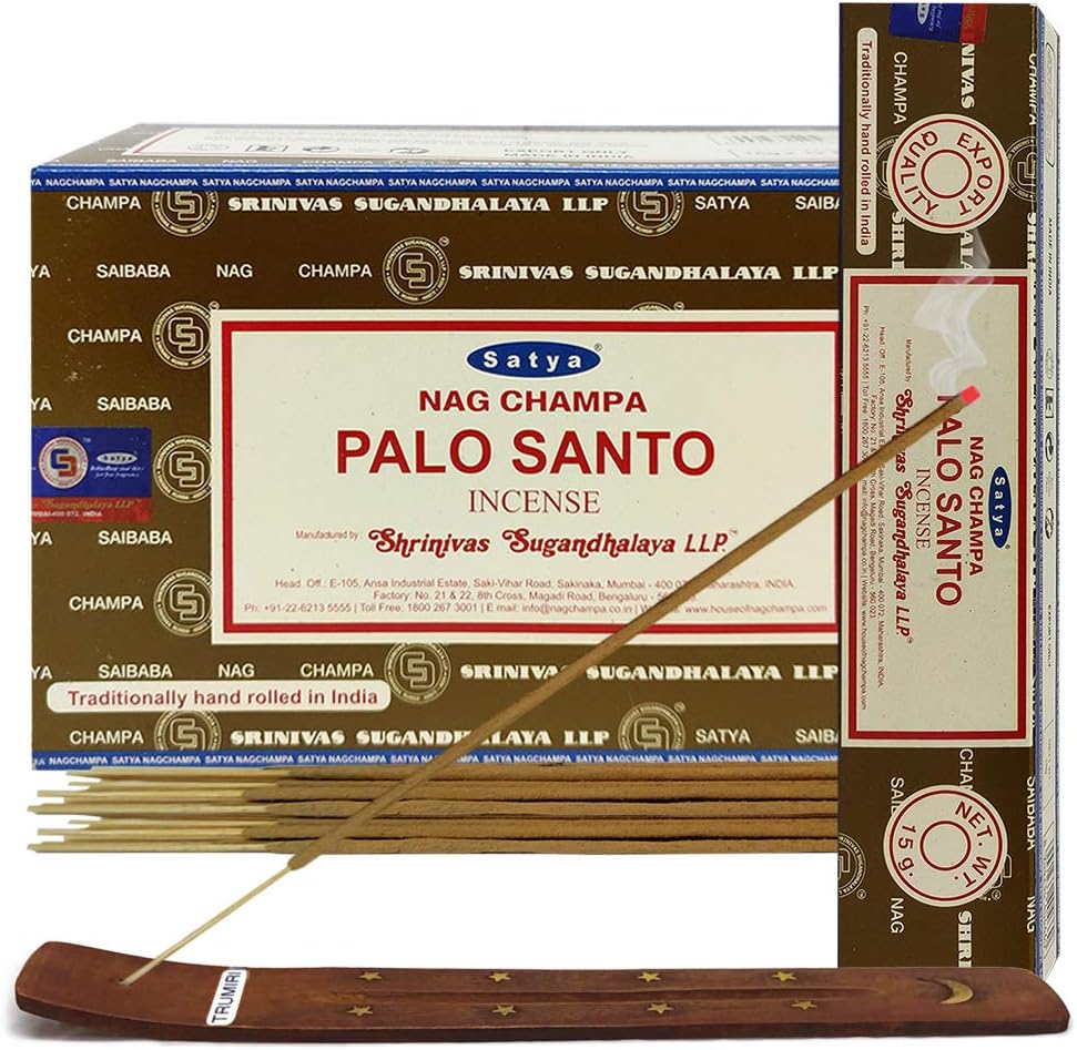 Satya Palo Santo Incense Sticks - 12 Packs of 15g Agarbatti - Total Approx 180 Spiritual Sticks