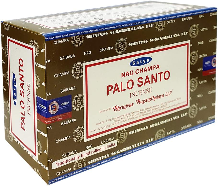 Satya Palo Santo Incense Sticks - 12 Packs of 15g Agarbatti - Total Approx 180 Spiritual Sticks