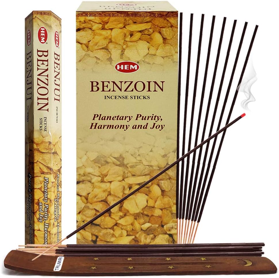 Hem Benzoin Incense Sticks - 120 Sticks Pack - Incienso Agarbatti Sahumerio