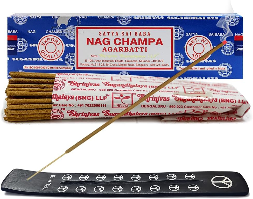 Satya Nag Champa Incense Sticks - 1 Pack of 100g Nagchampa - Total Approx 100 Indian Agarbatti Spiritual Sticks