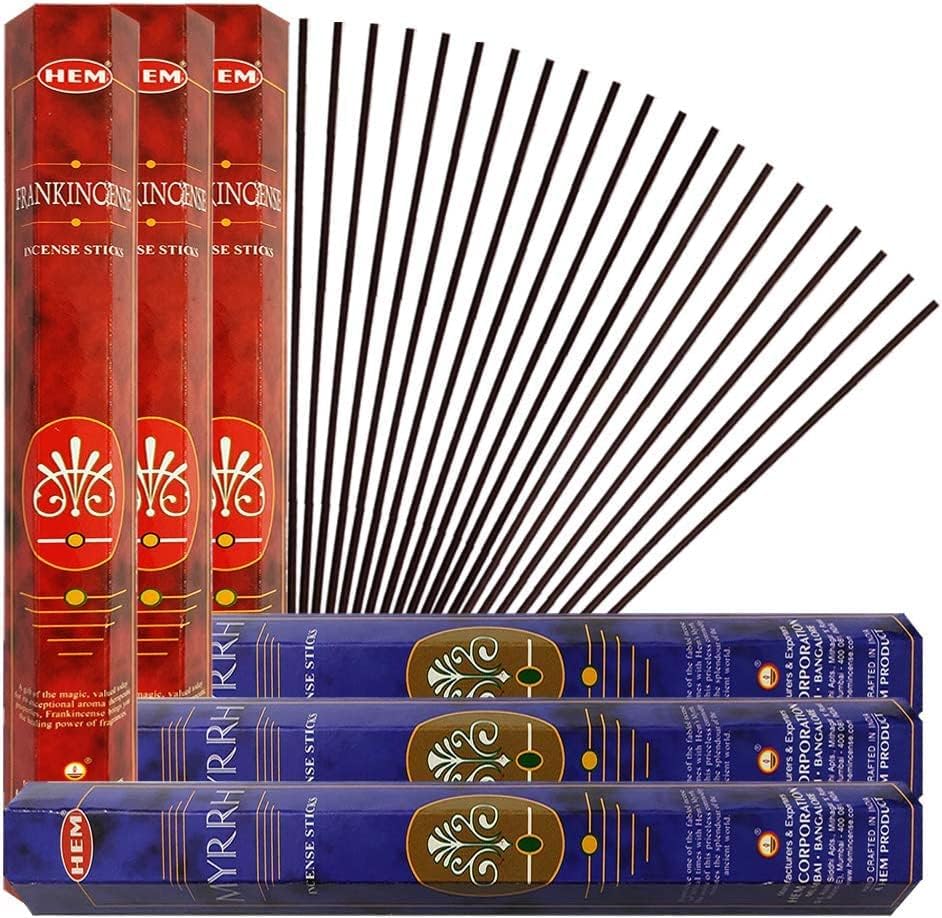 Hem Frankincense and Myrrh Combo Incense Sticks - 60 sticks/scent - Total Approx 120 Incienso Sahumerio Sticks