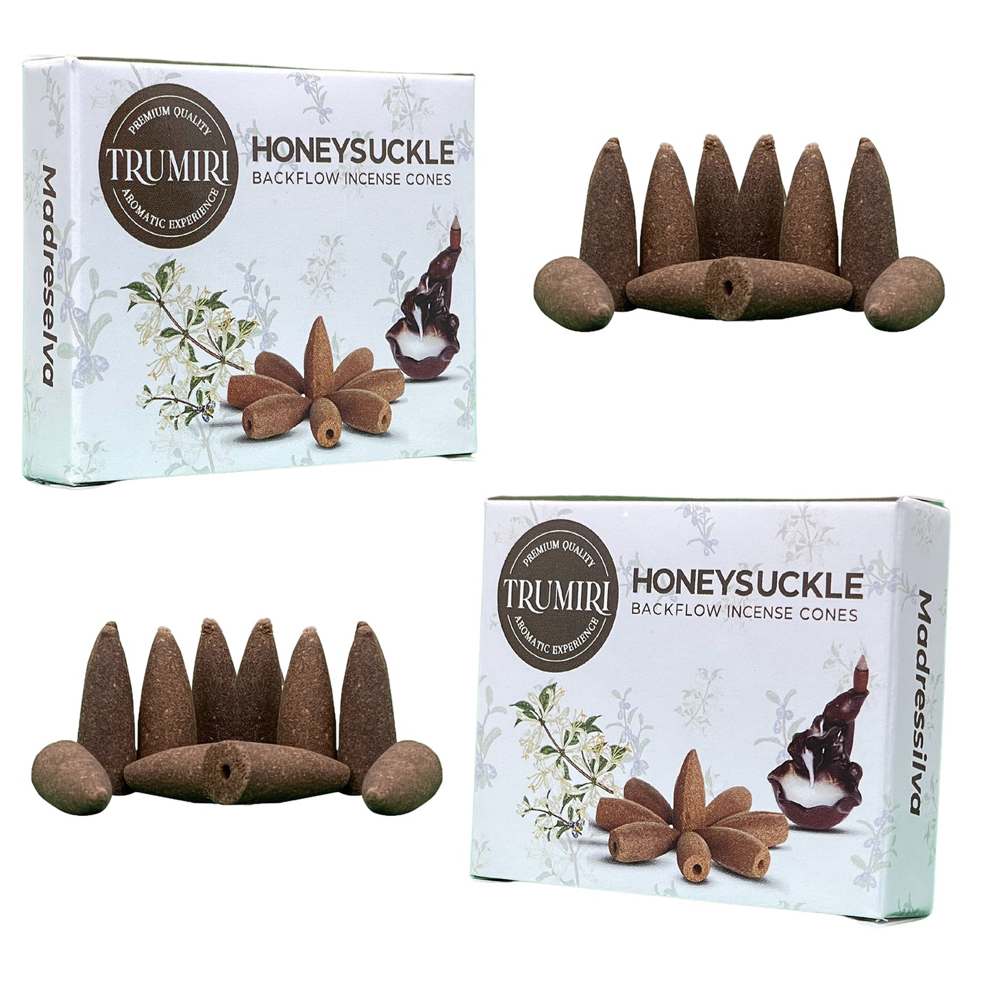 Trumiri Backflow Incense Cones Twin Packs - 2 Packs of 10 Cones - Total 20 Backflow Cones