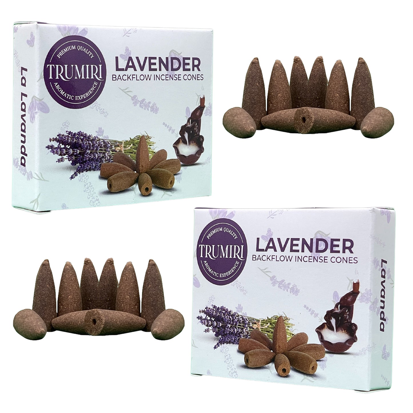 Trumiri Backflow Incense Cones Twin Packs - 2 Packs of 10 Cones - Total 20 Backflow Cones