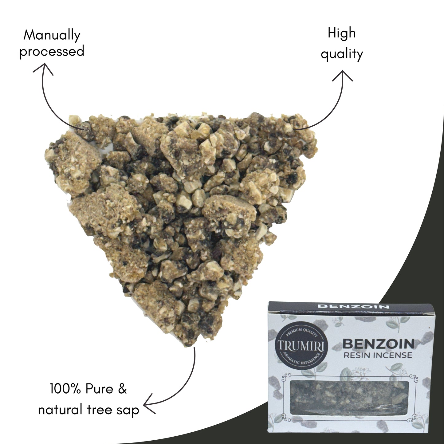 Benzoin Resin Incense Styrax Natural Tree Gum Sap for Spiritual Rituals Smudging - 30g Pack